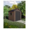 Immagine di CASETTA GIARDINO (NEWTON PLAS 757/775) IN RESINA CON FINESTRE EFFETTO LEGNO NATURALE MARRONE L.223,8 P.230 H.246 CM  KETER