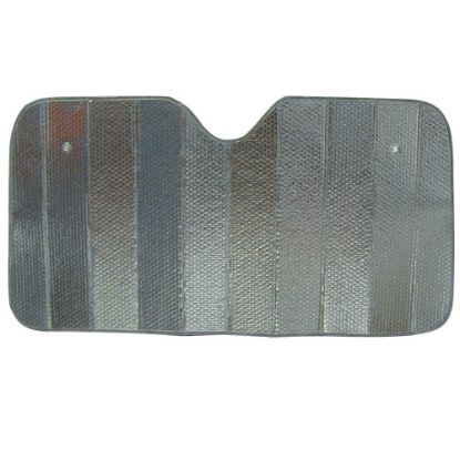 Immagine di PARASOLE DOPPIA RIFLETTANZA PER VETRO PARABREZZA AUTO L 175 H 88 CM SILVER