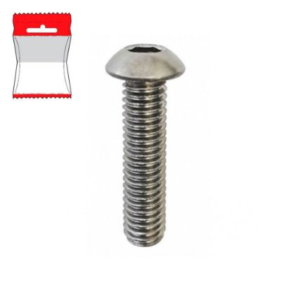 Immagine di BULLONE INOX TESTA BOMBATA ESAGONALE INTERAMENTE FILETTATO 8X20 MM BLISTER 6 PZ