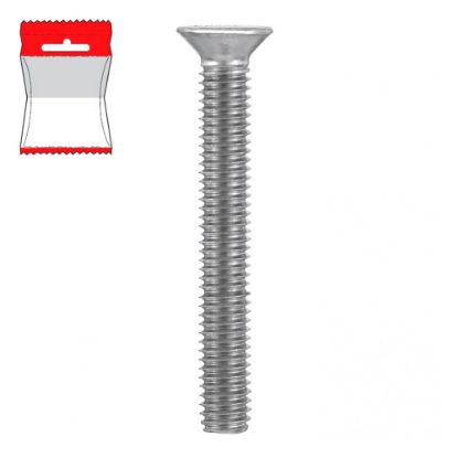Immagine di BULLONE INOX TESTA PIANA SVASATA INTERAMENTE FILETTATO 4X20 MM BLISTER 15 PZ