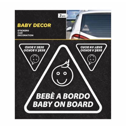 Immagine di ADESIVO BABY DECOR UTILIZZABILE PER INTERNO ED ESTERNO AUTO BLISTER 3 PZ
