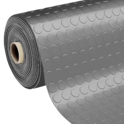 Immagine di PAVIMENTO IN PVC ANTISCIVOLO CON RILIEVO BOLLO NERO H 100 CM SPESSORE 1,0 MM ROTOLO DA 25 ML VELCOC