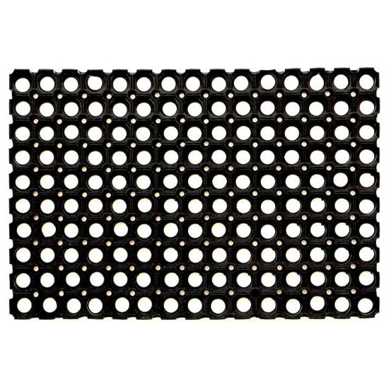 Immagine di ZERBINO GOMMA BEST FORATO NERO RETTANGOLARE L 60 H 40 CM SPESSORE 2,3 CM IDEALE PER ESTERNO