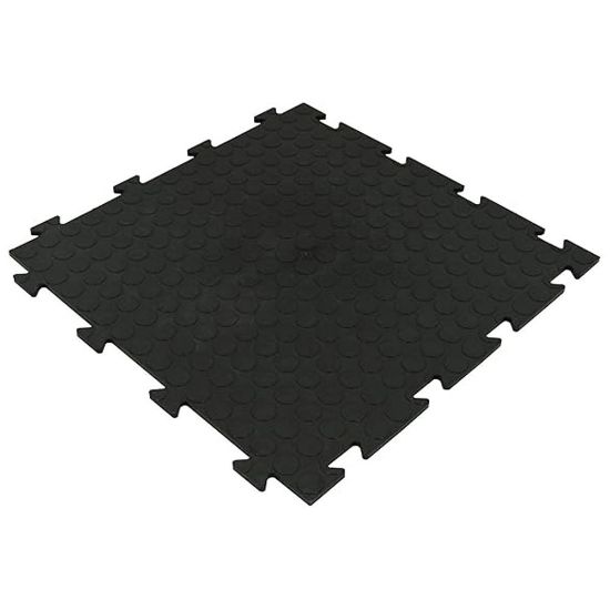 Immagine di PIASTRELLA IN PVC MORBIDA ANTISCIVOLO NERA DISEGNO A BOLLE L 50 P 50 CM SPESSORE 0,8 CM IDEALE PER LABORATORI - GARAGE - PALESTRE ART PLAST