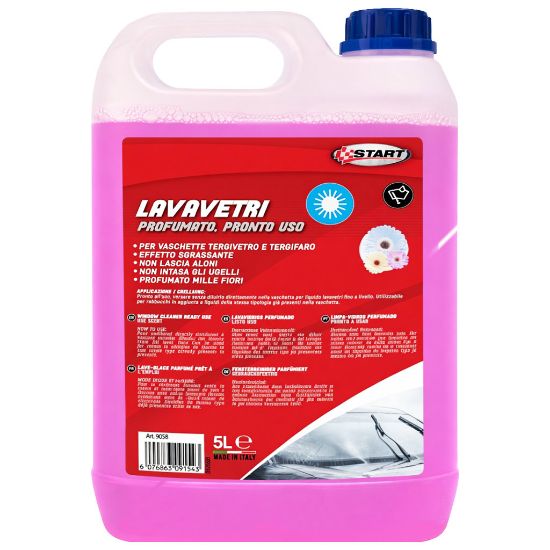 Immagine di LAVAVETRI LIQUIDO PRONTO ALL'USO 5,0 LT PROFUMO MILLEFIORI PER VASCHETTE TERGIVETRO E TERGIFARO