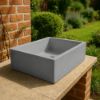 Immagine di LAVELLO MADRID RETTANGOLARE IN CALCESTRUZZO LISCIO GRIGIO L 45 P 35 H 16 CM SENZA SIFONE E PILETTA KAM