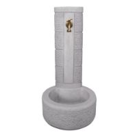 Immagine di FONTANA LA SPEZIA IN CALCESTRUZZO ANTICATO GRIGIO L 40 P 40 H 77 CM SENZA RUBINETTO E PILETTA KAM