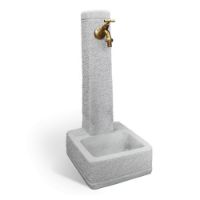 Immagine di FONTANA VICENZA IN CALCESTRUZZO ANTICATO GRIGIO L 28 P 31 H 66 CM SENZA RUBINETTO E PILETTA KAM