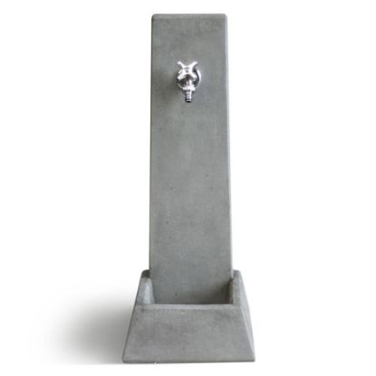Immagine di FONTANA MALMO IN CALCESTRUZZO LISCIO GRIGIO L 27,5 P 35,5 H 77 CM SENZA RUBINETTO E PILETTA KAM