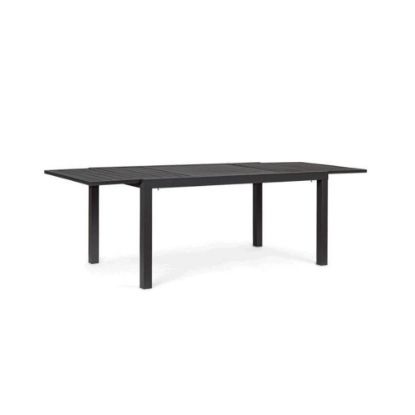 Immagine di TAVOLO DA GIARDINO IN ALLUMINIO MOD.OSTUNI ANTRACITE CON PIANO A DOGHE ALLUNGABILE L 160-240 P 90 H 75 IDEALE PER 6-8 POSTI