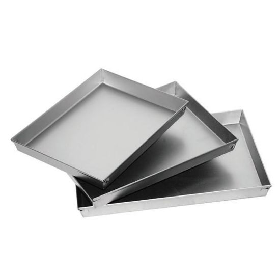 Immagine di TEGLIE PER COTTURA DA FORNO IN LAMIERA ALLUMINIATA L 35/40/45 P 30 CM SET DA 3 PZ ASSORTITI