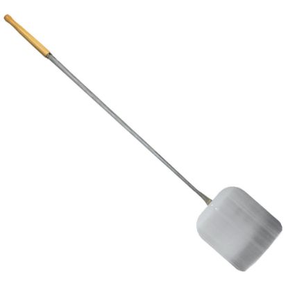 Immagine di PALA PER PIZZA INOX FUORIGROTTA RETTANGOLARE L 29 P 33 H 170 CM IMPUGNATURA IN LEGNO