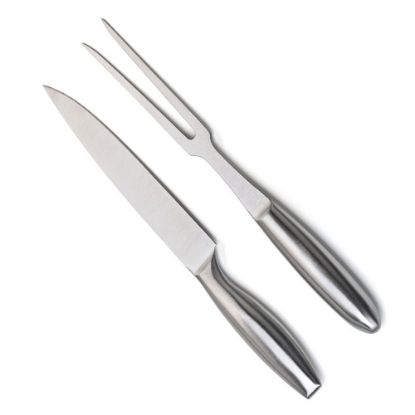 Immagine di SET 2 PZ (COLTELLO E FOECHETTONE )PER TAGLIO IN ACCIAIO INOX 33 CM G.M.R.