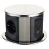 Immagine di MULTIPRESA POP-UP DA SCRIVANIA 3 PRESE POLIVALENTI CON 2 PORTE USB E 1 USB TIPO C CAVO 2 MT NERO/ARGENTO ELECTRALINE