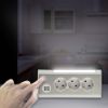 Immagine di MULTIPRESA AD ANGOLO 3 PRESE POLIVALENTI E 2 PORTE USB CON INTERRUTTORE PER LED CAVO 1,5 MT BIANCA/SILVER ELECTRALINE