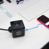 Immagine di MULTIPRESA CUBO 2 PRESE POLIVALENTI E 2 PRESE BIVALENTI PIÙ 2 PRESE USB CAVO 1,5 MT NERO ELECTRALINE