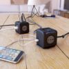 Immagine di MULTIPRESA CUBO 2 PRESE POLIVALENTI E 2 PRESE BIVALENTI PIÙ 2 PRESE USB CAVO 1,5 MT NERO ELECTRALINE
