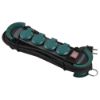 Immagine di MULTIPRESA PROFESSIONALE 4 PRESE POLIVALENTI E TAPPO IP44 CON INTERRUTTORE CAVO 4 METRI NERA/VERDE ELECTRALINE