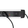 Immagine di MULTIPRESA 6 PRESE POLIVALENTI CON INTERRUTTORE CAVO 2 MT SILVER/NERO ELECTRALINE