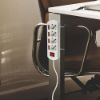 Immagine di MULTIPRESA UNIVERSALE 4 PRESE POLIVALENTI CON 5 INTERRUTTORI CAVO 1,5 METRI BIANCA ELECTRALINE
