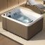 Immagine di MINIPISCINA DA ESTERNO VITA L MISURA 180X140 CM H. 85 CM STD UV+CROMOLIGHT CON PANNELLI PVC FINITURA OXID E COPERTURA ESTIVA NOVELLINI
